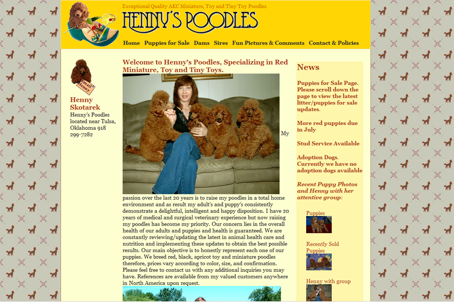 <span>Henny's Poodles</span><i>→</i>